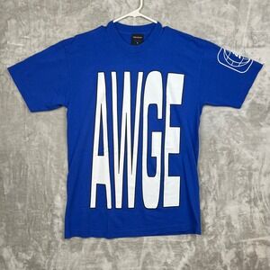 AWGE Asap Rocky Live 24/7 365 Graphic T Shirt Blue White Mens Size S